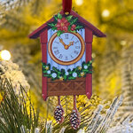 Деревянная елочная игрушка Новогодние Часы - Сказочная история 10 см