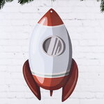 Игрушка для уличной елки Ракета - Краски детства 30 см, дерево