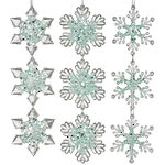 Набор елочных игрушек Снежинки Blumendorfo 21 см голубые, 3 шт, подвеска