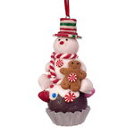 Елочная игрушка Снеговик - Christmas Cupcake 9 см, подвеска