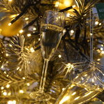 Елочная игрушка Бокал Шампанского - Champagne Brut 11 см, стекло, подвеска