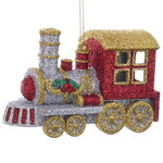 Елочная игрушка Поезд - Путешествие на Северный Полюс 12 см золотой, подвеска