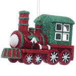 Елочная игрушка Поезд - Путешествие на Северный Полюс 12 см зеленый, подвеска