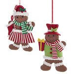 Набор елочных игрушек Пряничные помощники Санта Клауса 12 см, 2 шт, подвеска