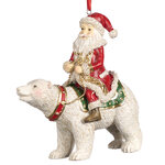 Елочная игрушка Санта на полярном медведе из Лапландии 12 см