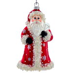 Стеклянная елочная игрушка Дед Мороз - Гость из Сказки 17 см, подвеска