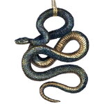 Елочная игрушка Змея - Черная Мамба 12 см, подвеска