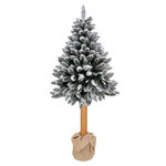 Искусственная елка Pinus заснеженная 160 см с натуральным стволом, ПВХ