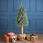 Искусственная елка Эдельвейс заиндевелая 160 см и натуральным стволом, ЛИТАЯ + ПВХ