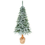 Искусственная елка Эдельвейс заиндевелая 180 см и натуральным стволом, ЛИТАЯ + ПВХ