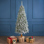 Искусственная елка Эдельвейс заиндевелая 210 см и натуральным стволом, ЛИТАЯ + ПВХ