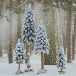 Искусственная елка Canadian заснеженная 120 см с натуральным стволом, ПВХ