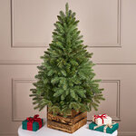 Искусственная елка Dakota 110 см в деревянном кашпо, ЛИТАЯ + ПВХ