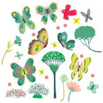 Детские многоразовые наклейки на окна Бабочки в саду, 51 шт