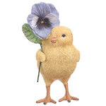 Декоративная фигурка Цыпленок Элфи с цветком 11 см