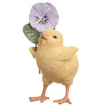 Декоративная фигурка Цыпленок Хьюго с цветком 11 см