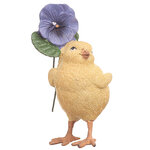 Декоративная фигурка Цыпленок Фрэнки с цветком 11 см