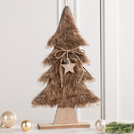 Деревянная елка Финнмарк 41 см с коричневым мехом