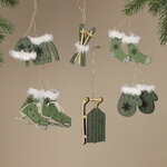 Набор елочных игрушек из фетра Зимние Забавы, 10 шт, оливковый, подвеска