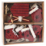 Набор елочных игрушек из фетра Зимние Забавы, 10 шт, красный, подвеска