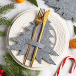 Набор конвертов для столовых приборов Елочка, 4 шт, серый