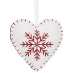 Елочная игрушка Сканди Рождество: Сердце 10 см, белая, подвеска