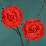 Искусственная роза Mascaret 9 см, 2 шт, красная, клипса