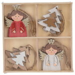 Набор деревянных елочных игрушек Lovely Xmas - Ангелочки 6 см, 8 шт, подвеска