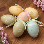Пасхальные украшения Яйца Flameni 6 см, 6 шт, подвеска