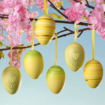 Пасхальные украшения Яйца Glieros 6 см, 6 шт, подвеска