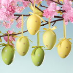 Пасхальные украшения Яйца Morris 6 см, 6 шт, подвеска