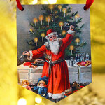 Гирлянда из флажков Vintage Christmas 10 см, 5 шт