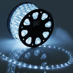 Дюралайт светодиодный трехжильный 11 мм, 100 м, 2400 холодных белых LED ламп, IP44