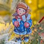 Елочная игрушка Девочка с эскимо - Зимние Каникулы 10 см, подвеска