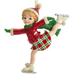Елочная игрушка Девочка Мими на катке 11 см, подвеска
