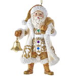Елочная игрушка Санта Клаус с колокольчиком - Golden Christmas 13 см, подвеска