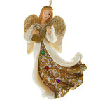 Елочная игрушка Ангел Роберта с мандолиной - Ангельская песнь 12 см, подвеска
