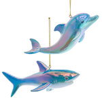 Набор елочных игрушек Акуленок и Дельфин - Magic Lagoon 13 см, 2 шт