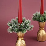 Венок заснеженный для свечи Montpellier 12 см