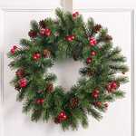 Венок Зимний Вечер из шишек и ягод 30 см, ЛИТАЯ 100%