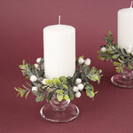 Венок для свечи Drancy - Сочная Брусника 12 см, белый