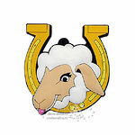 Магнит Овечка с подковой 6 см