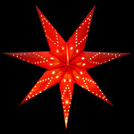 Новогодний светильник Рождественская Звезда 70 см красная на батарейках, холодные белые LED лампы