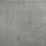 Светодиодная бахрома на батарейке Premium Led 3.1*0.5 м, 100 шампань LED ламп, прозрачный СИЛИКОН, таймер, IP67