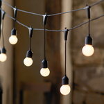 Гирлянда-бахрома из лампочек Party Lights 10 м, 20 ламп, теплые белые LED, черный ПВХ, соединяемая, IP44