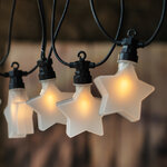 Гирлянда из лампочек Star Party Lights 10 м, 20 ламп, теплые белые LED, черный ПВХ, соединяемая, контроллер, IP44