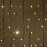 Гирлянда штора 2*2 м, 400 теплых белых LED ламп, черный эко-каучук, соединяемый, IP65