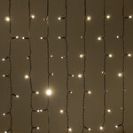 Гирлянда штора 2*3 м, 600 теплых белых LED ламп, черный эко-каучук, соединяемый, IP65