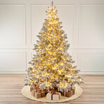 Искусственная елка с лампочками Монблан Elite: Дымчатая 270 см заснеженная, 1430 теплых белых ламп с мерцанием, ЛИТАЯ 100%