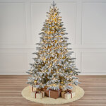 Искусственная елка с лампочками Ленинградская заснеженная 210 см, 460 теплых белых ламп, ЛИТАЯ + ПВХ